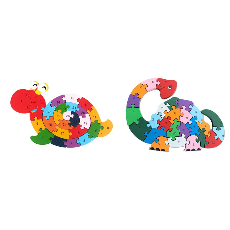 Children's Wooden Alphabet And Numbers Environmental Protection Double-Sided Puzzle