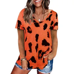 Spring And Summer New Foreign Trade Cross-Border European And American Hot Style Women'S Clothing Leopard Print Loose Short-Sleeved T-Shirt Women'S... - View 1