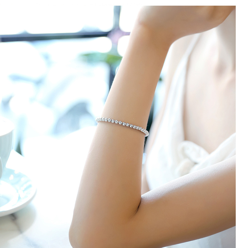 Small Round Bead Bracelet Female Sterling Silver Korean Version Of Simple Beads Beaded Sen System Girlfriends Cold Wind Hand Ornaments Lettering For Girlfriend