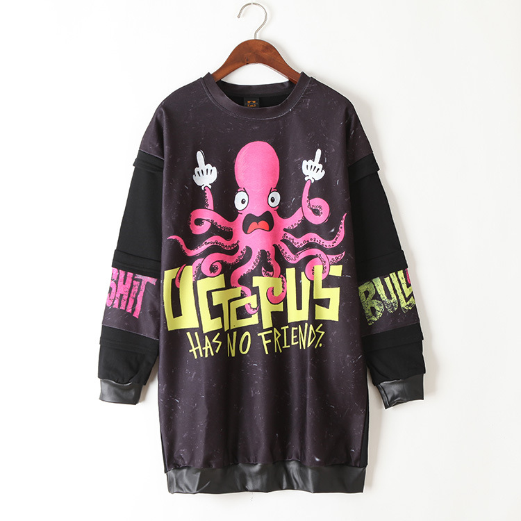 Autumn New Hot Selling Women'S T-Shirt Large Hip Hop Trend Women'S Guard