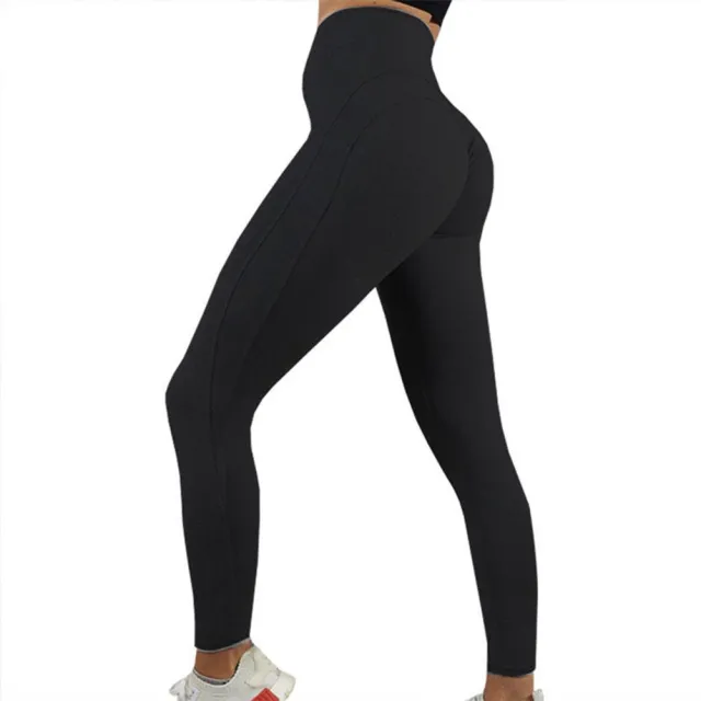 Women'S Fitness Pants Solid Color Yoga Exercise Fitness Leggings Sweatpants Black - Shop at LoveMi