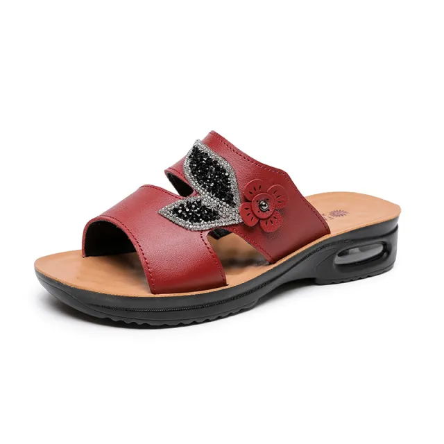 Middle aged And Elderly Sandals And Slippers Red - Shop at LoveMi
