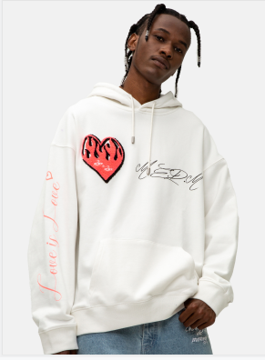 Lovers 480g Flame Love Top Loose Trend Hoodie