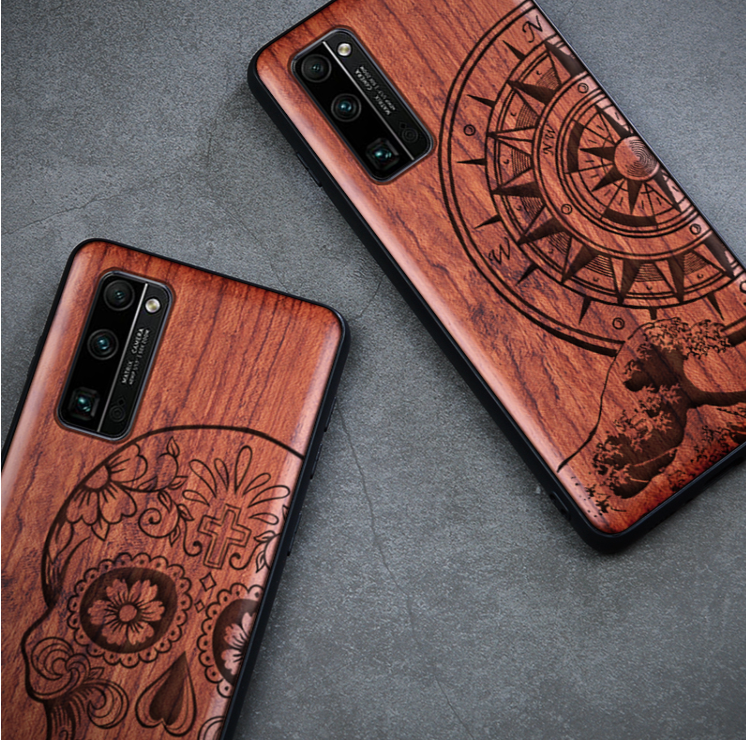 Title 4, Anti-Drop Phone Case 30S Retro Wood Carving