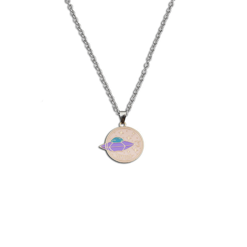 Trendy Male Niche Ufo Pendant Personality Small Fresh Sweater Chain