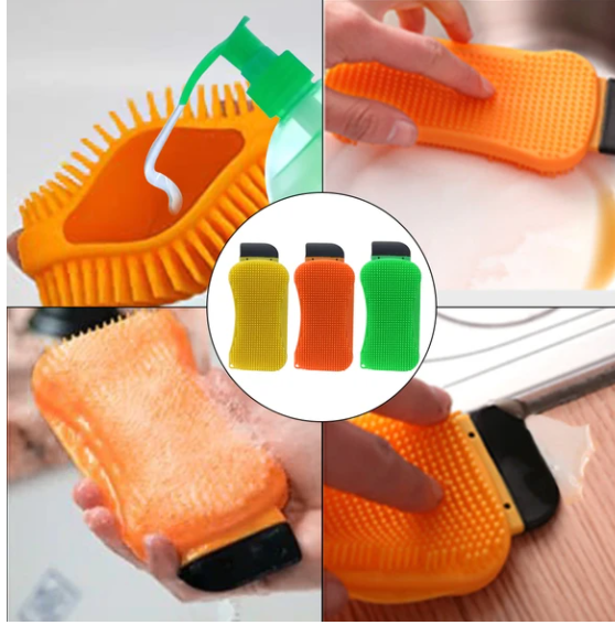 Title 4, Multifunctional Silicone Scrubbing Pot Brush, C...