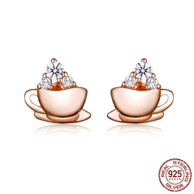 Rose Gold Creative Earrings With Allergic Temperament