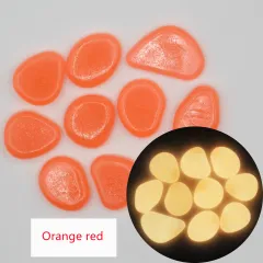 Garden aquarium aquarium luminous stone Artificial fluorite fluorescent luminous pebbles - Orange Red - View 1