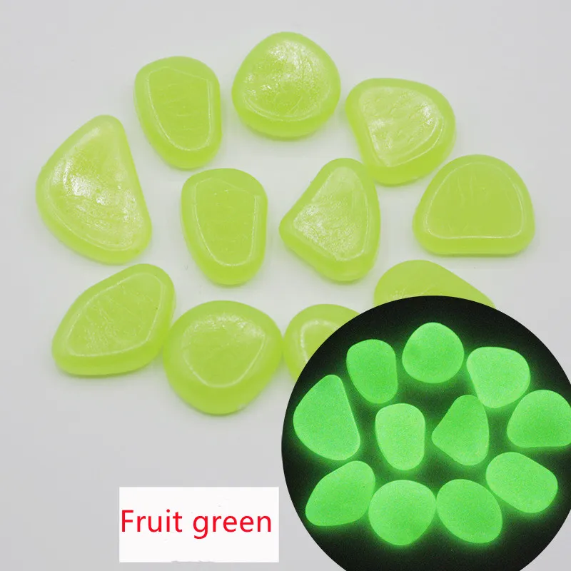 Garden aquarium aquarium luminous stone Artificial fluorite fluorescent luminous pebbles - Fruit Green