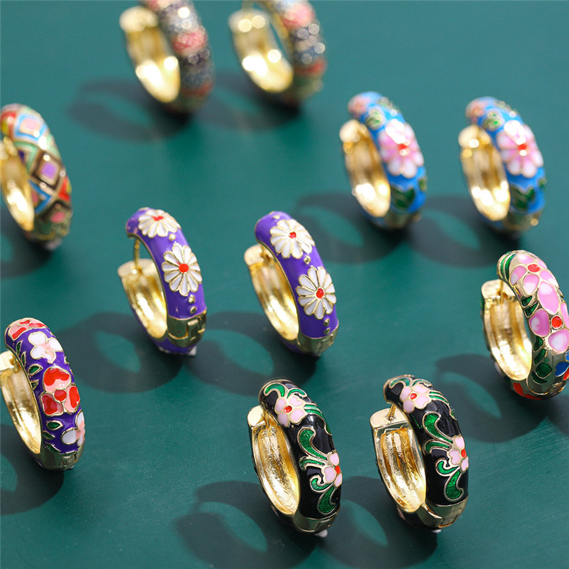 Micro-inlaid Colorful Zircon Earrings Fashionable And Versatile Design