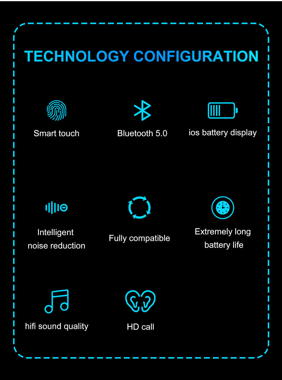 w13 Touch Bluetooth Headset Binaural Stereo Wireless