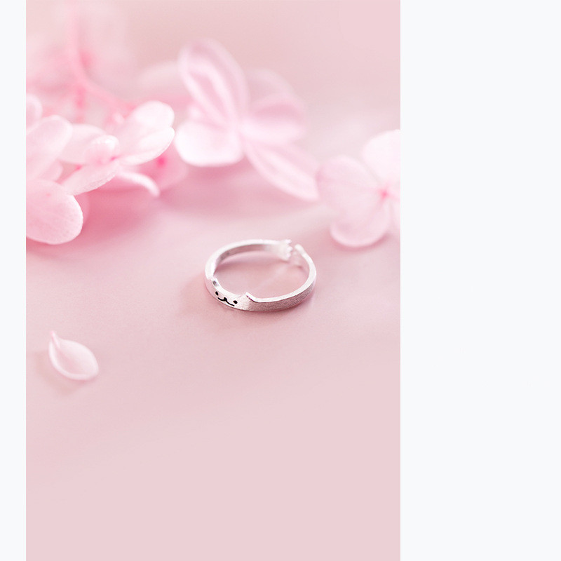 Temperament And Cute Kitten Brushed Ring Simple And Simple Index Finger Ring