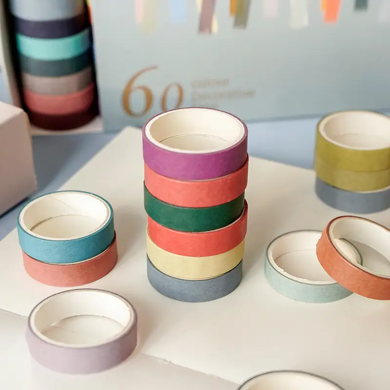 Rainbow Set Solid Color And Paper Tape Creative Diy Decoration Hand Account Sticker