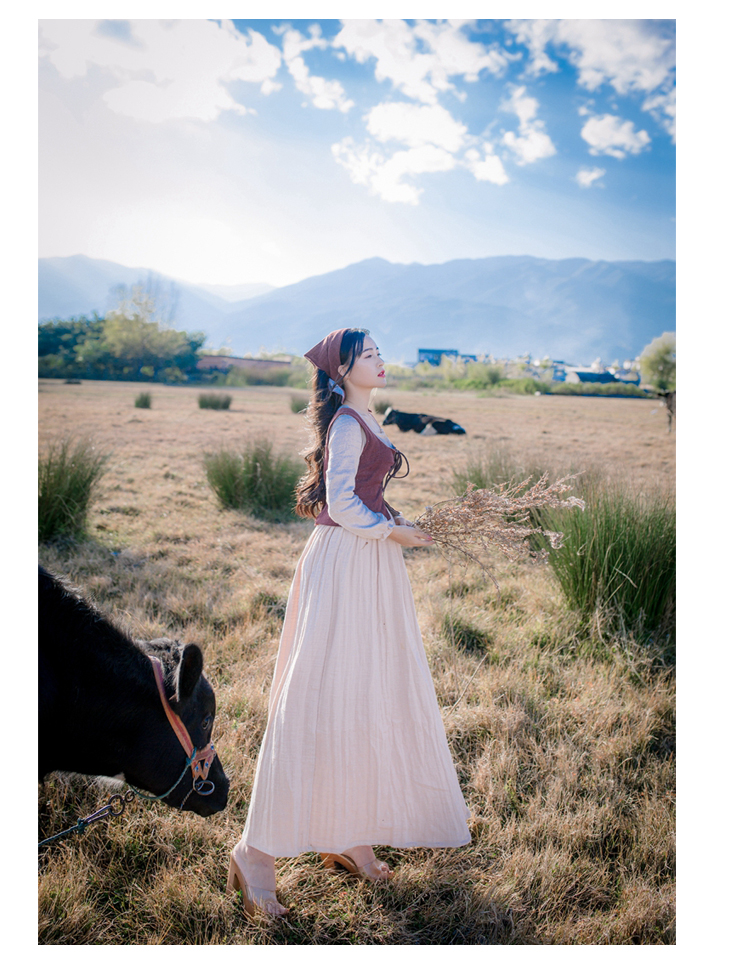 Cotton Linen Two-Piece Dress And Waistcoat, picture 3 of 5