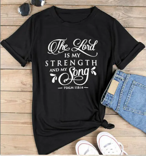 T-Shirt Women Fashion Retro Funny Jesus Faith Slogan Art