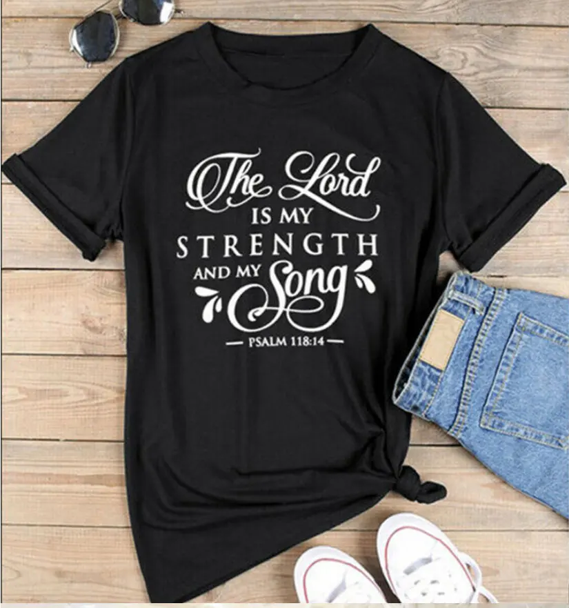 T-Shirt Women Fashion Retro Funny Jesus Faith Slogan Art