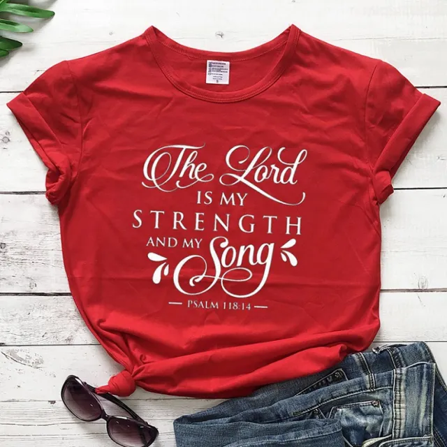 T Shirt Women Fashion Retro Funny Jesus T Shirt Faith Slogan Art Top Rouge - Shop at LoveMi