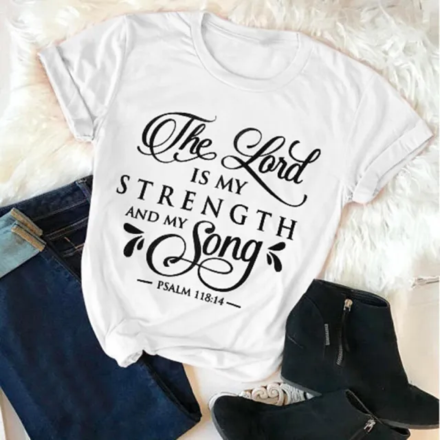 T Shirt Women Fashion Retro Funny Jesus T Shirt Faith Slogan Art Top White - Shop at LoveMi