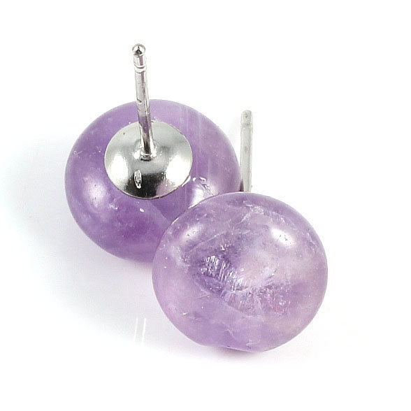 Natural Stone Semi-Precious Stones Ear Studs Oblate Semi-Precious Stones Ear Studs