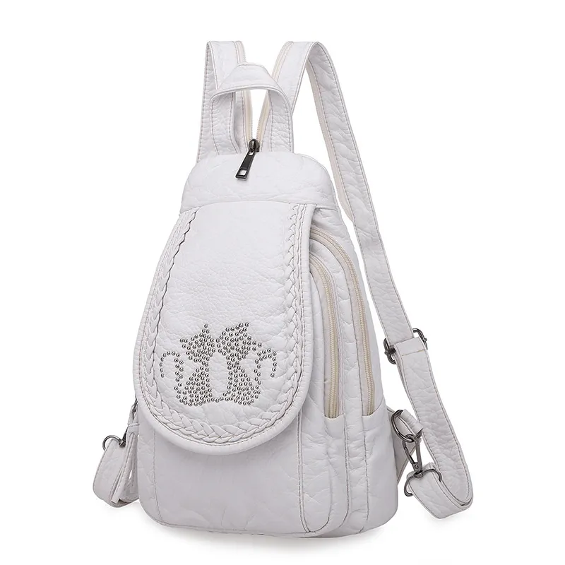 Crossbody Chest Bag Soft Leather Mini Ladies Small Backpack