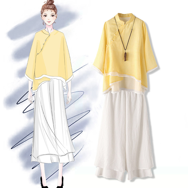 Chinese Style Loose Large Size Disc Buckle Ethnic Style Women's Clothing