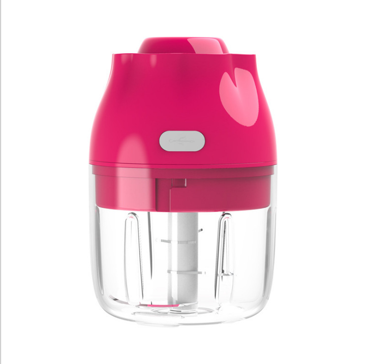 New Original Kitchen Appliance Garlic Meat Onion Ginger Chopper USB Rechargeable Mixer Blender Rose Red - Shop at LoveMi