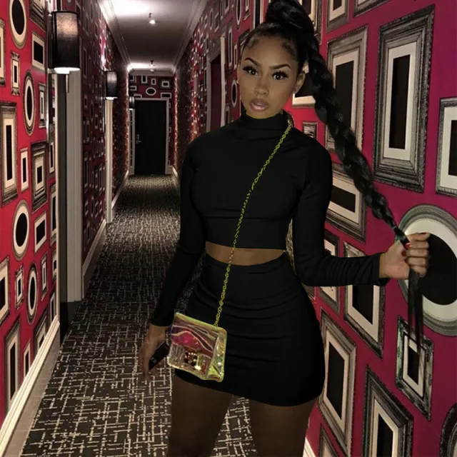 Spring New Sexy High Neck Mini Skirt Black - Shop at LoveMi