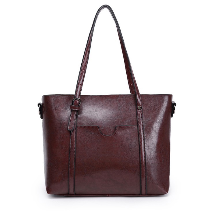 Retro European And American One Shoulder Messenger Bag Foreign Trade Oil Wax Leather Ladies Handbag Tote Bag