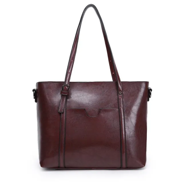 Retro European And American One Shoulder Messenger Bag Foreign Trade Oil Wax Leather Ladies Handbag Tote Bag Coffee - Shop at LoveMi