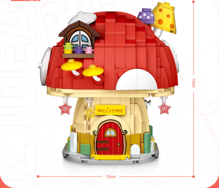 Mushroom House Small Particle Building Block Model
