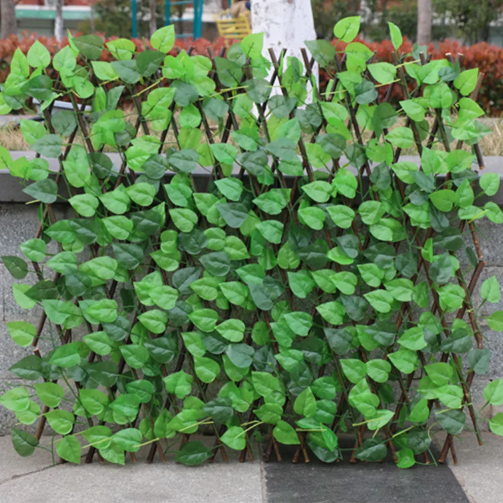 Simulation Fence Garden Outdoor Wooden Plant Decorative Telescopic