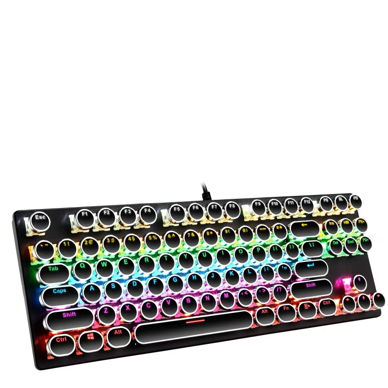Wired 87-Key Electroplating Punk Real Mechanical Blue Axis Gaming
