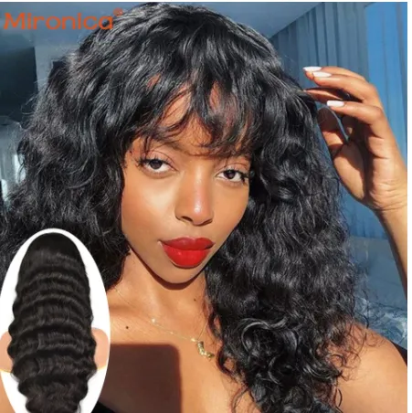 Real Human Hair Loose Wave Wig Woven Headgear 18 20 22 - Shop at LoveMi