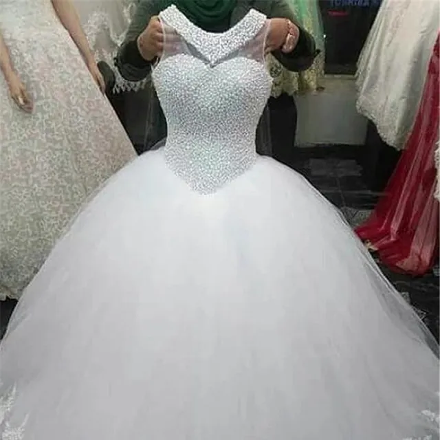 Qidi Sweet, Simple And Elegant Mid Waist Korean Princess European Style Wedding Dress White - Shop at LoveMi