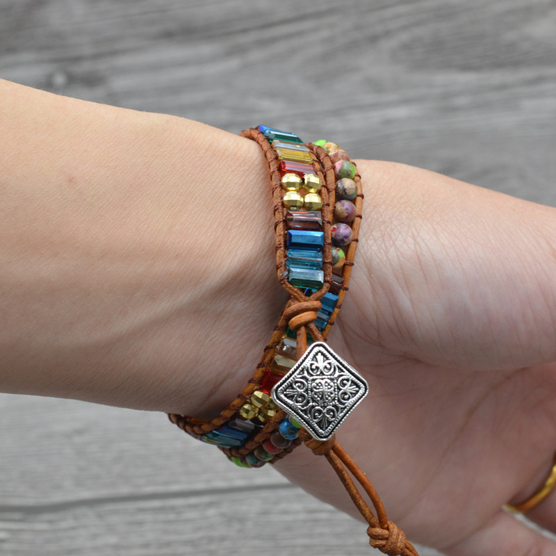 Natural Stone Beaded Double Bracelet Hand Jewelry