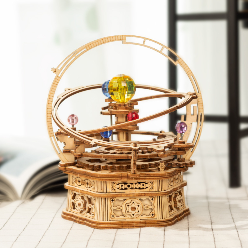 Creative Wooden Diy Handmade Mechanical Model Star Love Akm Music Box Puzzle Gift