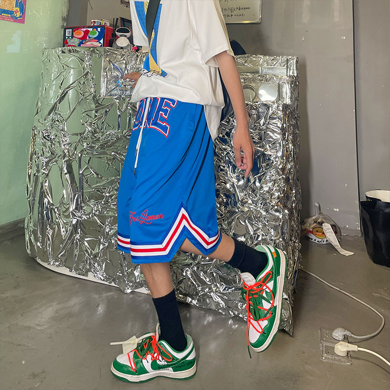 Letter Embroidered Loose Basketball Pants Thin Sweatpants