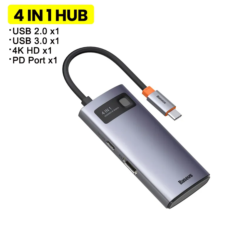 Metal Shimmer Typec Hub Multi-function Docking Station 4K HD USB Notebook 6-in-1 – image 7