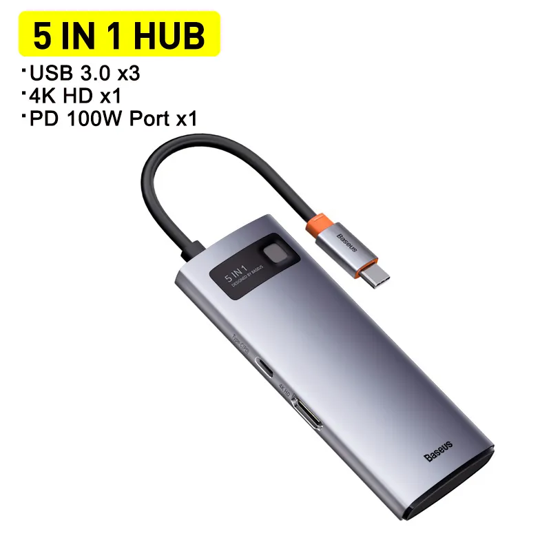 Metal Shimmer Typec Hub Multi-function Docking Station 4K HD USB Notebook 6-in-1 – image 9