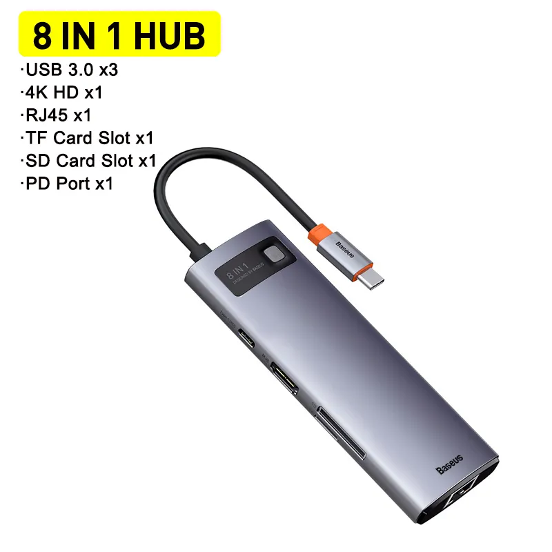Metal Shimmer Typec Hub Multi-function Docking Station 4K HD USB Notebook 6-in-1 – image 8