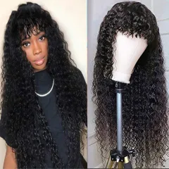 Shunfa Full-mechanical Curved Bangs Inverted Headgear Brazil Hair Wave Human Hair Headgear - Black - View 1