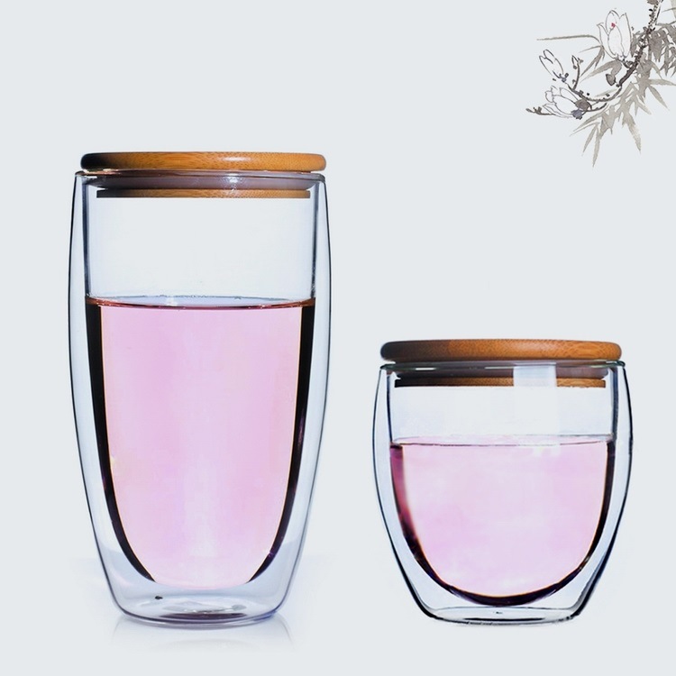 Customized High Borosilicate Double Glass Transparent Creative Egg Shaped Heat Preservation Water Cup