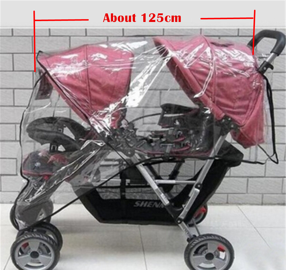 Title 1, Rain Cover for Twin Stroller Front and Rear Sea...