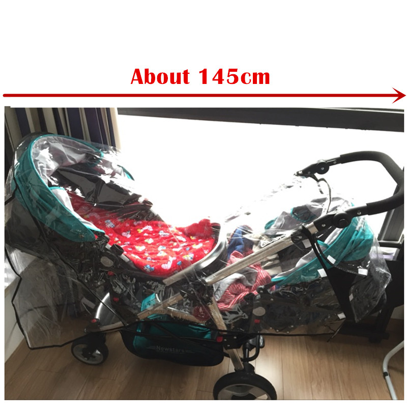 Rain Cover For Twin Stroller In Front And Rear Seats — foto 2