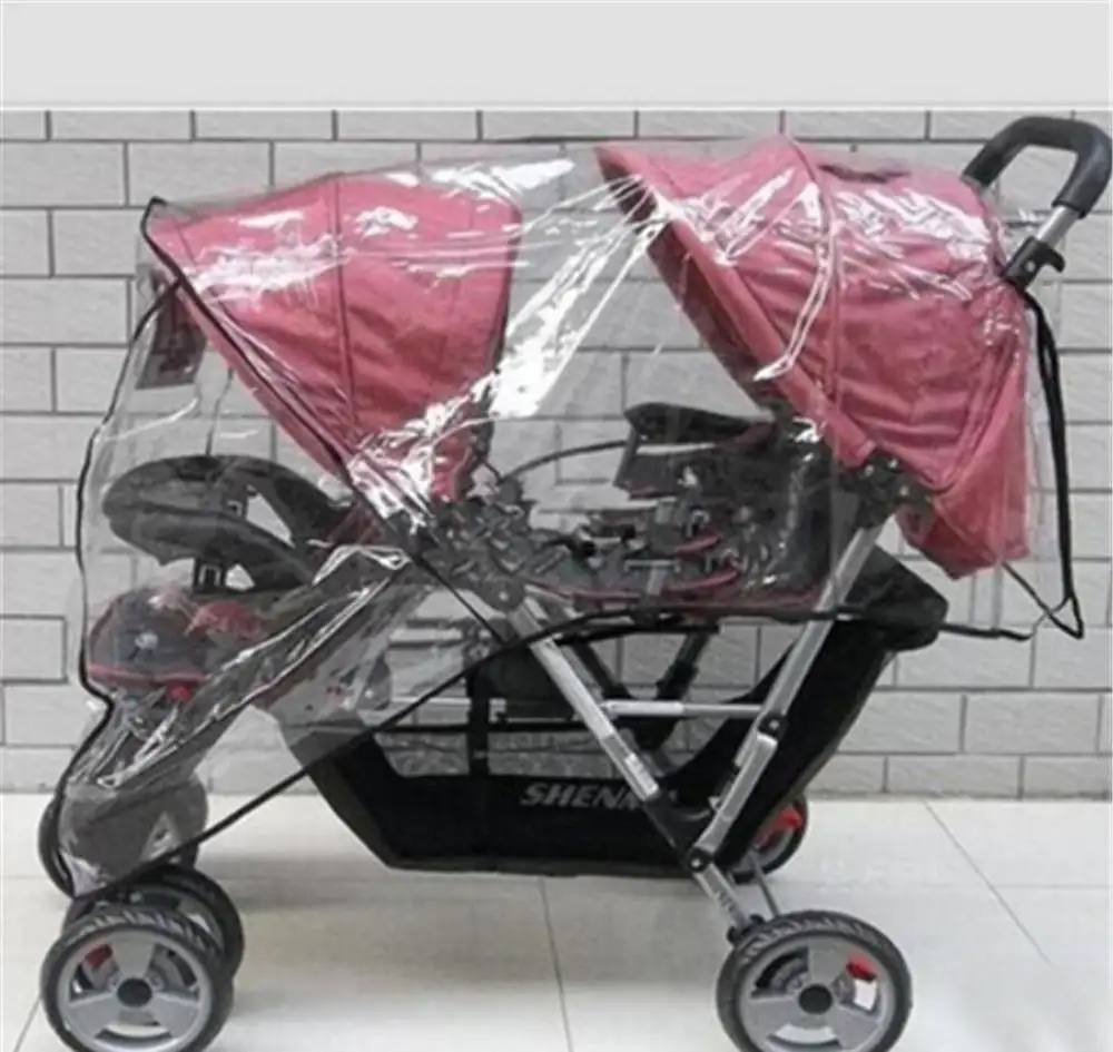 Rain Cover for Twin Stroller in Front and Rear