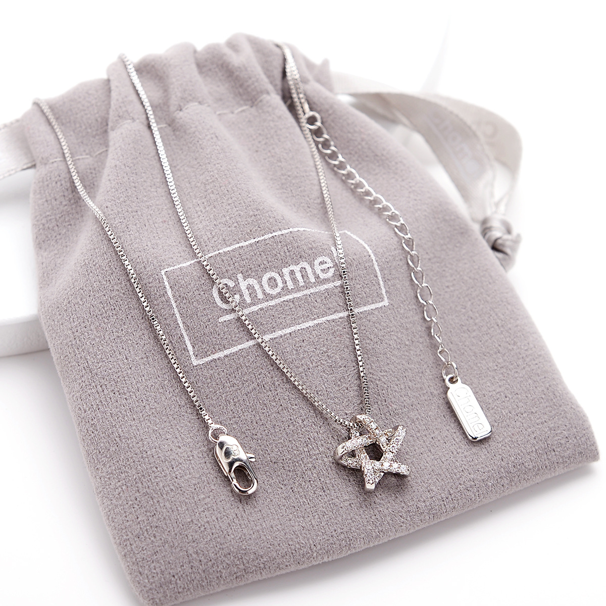 Small Five-Pointed Star Sterling Silver Necklace Female Clavicle Chain Niche Wild Simple Fashion