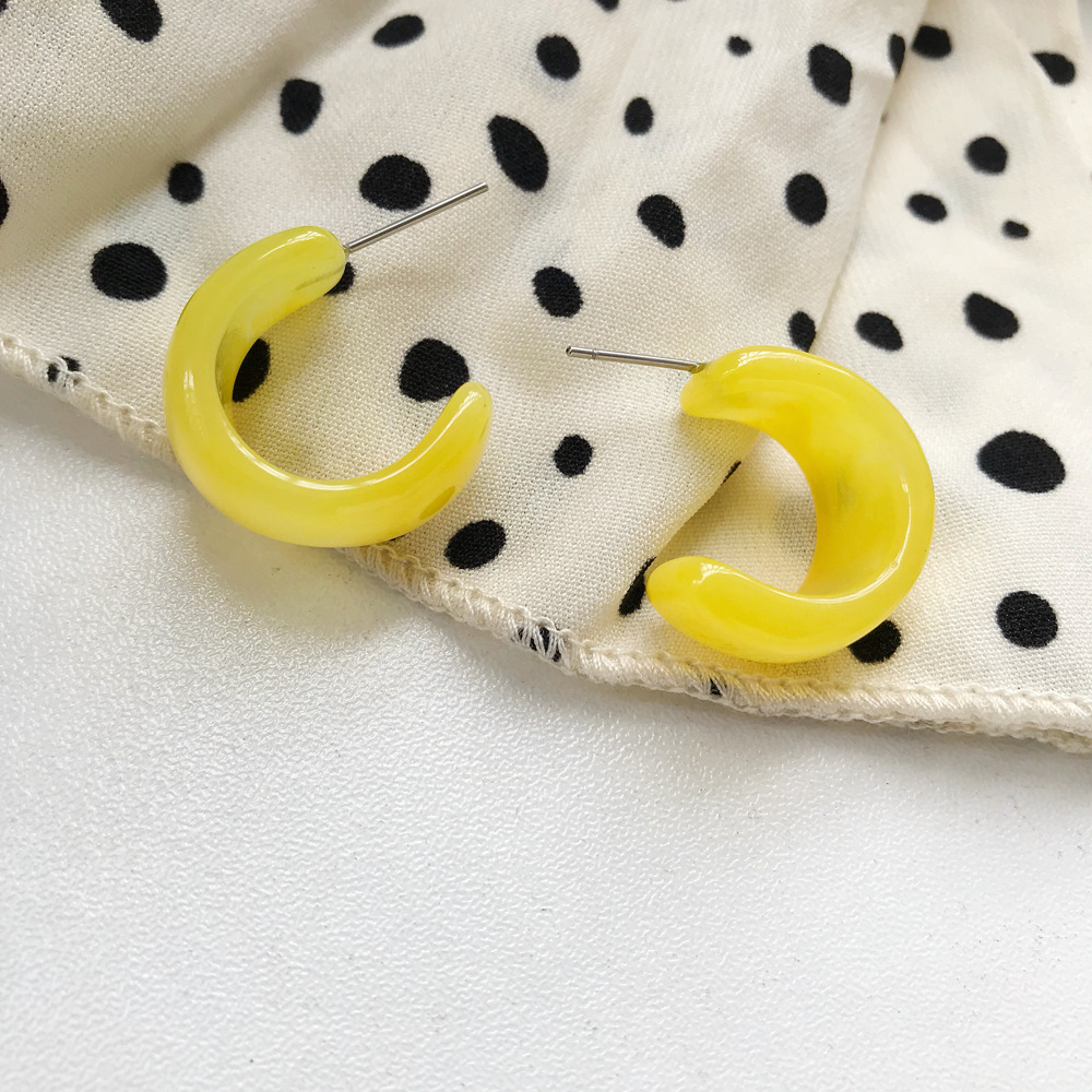 The Same Type Of Acrylic Acetate Personalized Design Wild Earrings C-Shaped Semicircular Personalized Earrings Earrings