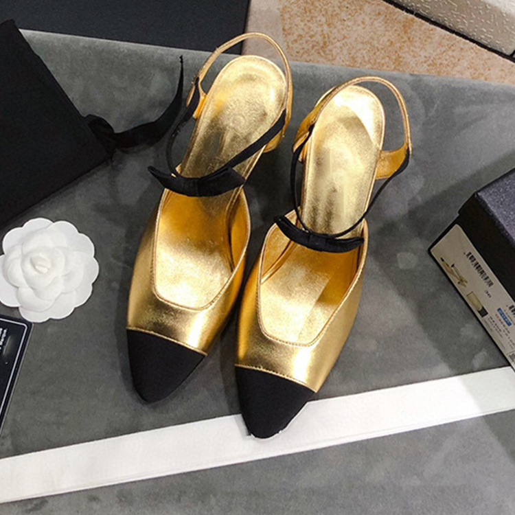 French Small Fragrant Wind Toe Cap High-heeled Sandals