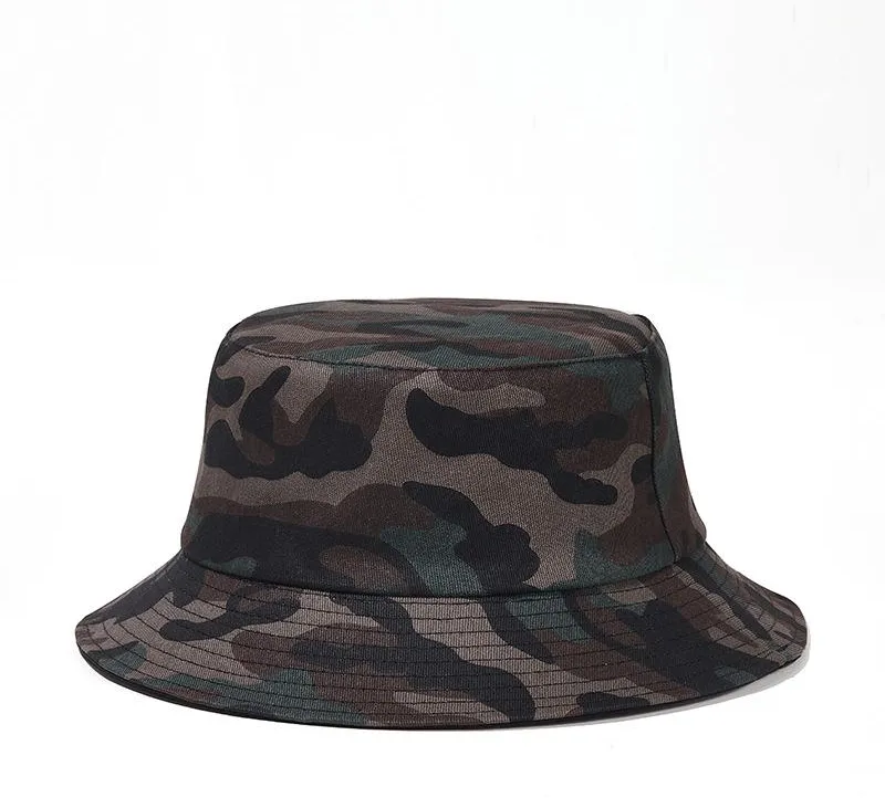 Camouflage Pattern Fisherman Hat - Camouflage Coffee Dark Green