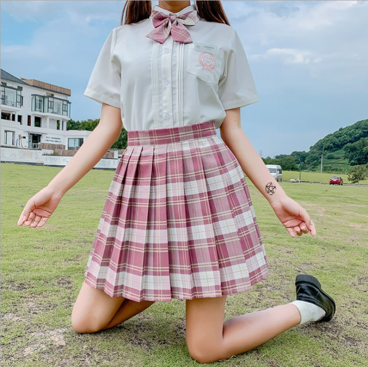 Gentle Knife JK Uniform Plaid Skirt Japanese Skirt High Waist Pleated Skirt Student Uniform School Uniform Skirt Female J - Shop at LoveMi